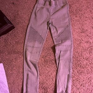 Women’s/Teen’s Khaki Green Textured Jeggings